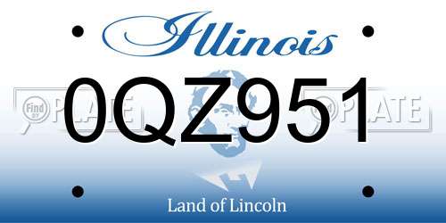 0QZ951 Illinois License Plate