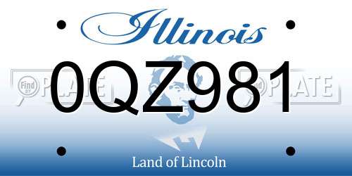 0QZ981 Illinois License Plate