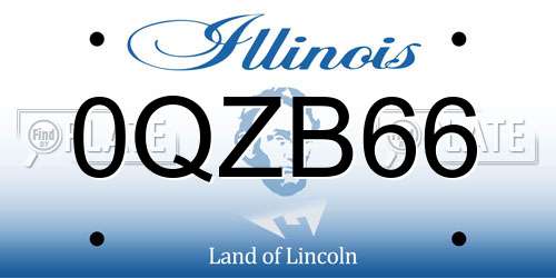 0QZB66 Illinois License Plate