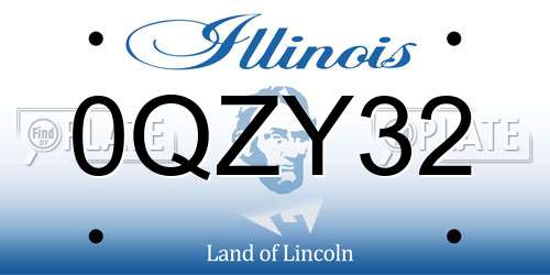 0QZY32 Illinois License Plate
