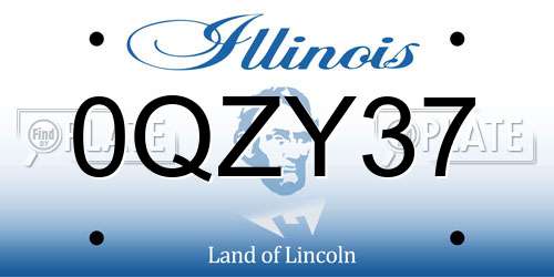 0QZY37 Illinois License Plate