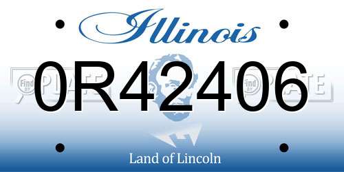0R42406 Illinois License Plate
