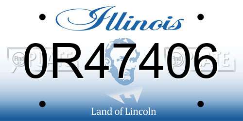 0R47406 Illinois License Plate