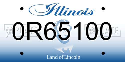 0R65100 Illinois License Plate
