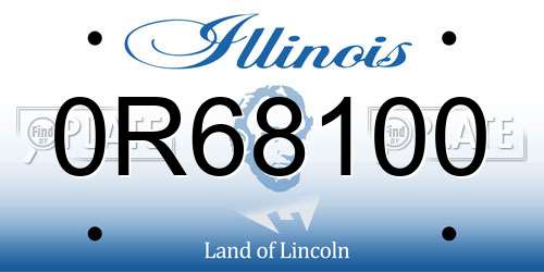 0R68100 Illinois License Plate