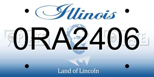 0RA2406 Illinois License Plate