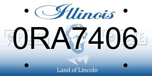 0RA7406 Illinois License Plate
