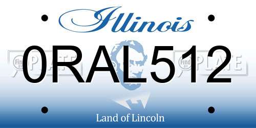 0RAL512 Illinois License Plate