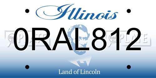 0RAL812 Illinois License Plate
