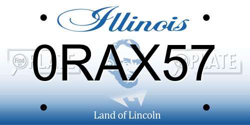 0RAX57 Illinois License Plate