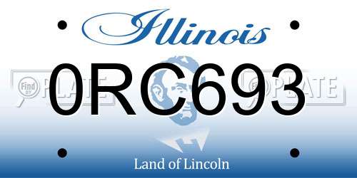 0RC693 Illinois License Plate