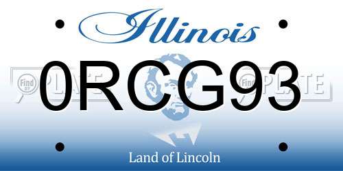 0RCG93 Illinois License Plate