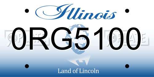 0RG5100 Illinois License Plate