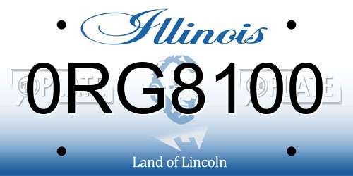 0RG8100 Illinois License Plate