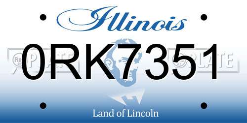 0RK7351 Illinois License Plate