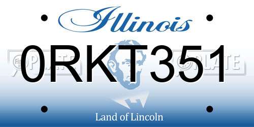 0RKT351 Illinois License Plate