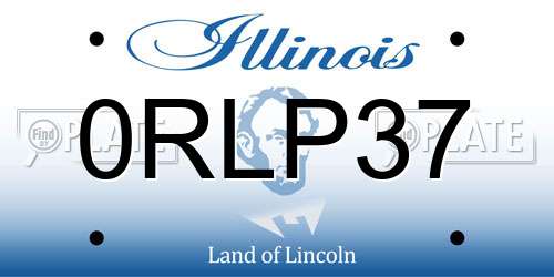 0RLP37 Illinois License Plate