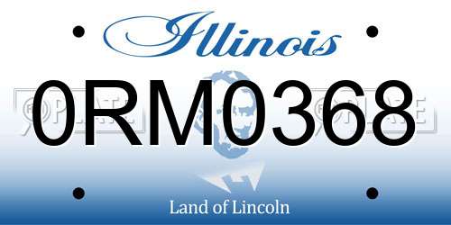 0RM0368 Illinois License Plate