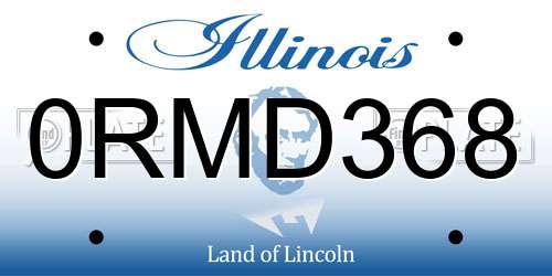 0RMD368 Illinois License Plate
