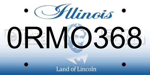 0RMO368 Illinois License Plate