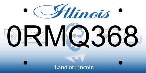 0RMQ368 Illinois License Plate