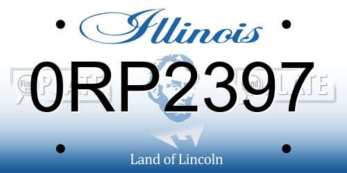 0RP2397 Illinois License Plate