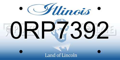 0RP7392 Illinois License Plate