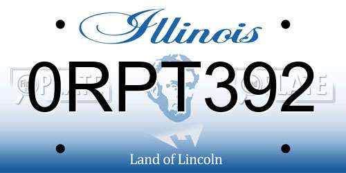 0RPT392 Illinois License Plate