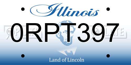 0RPT397 Illinois License Plate