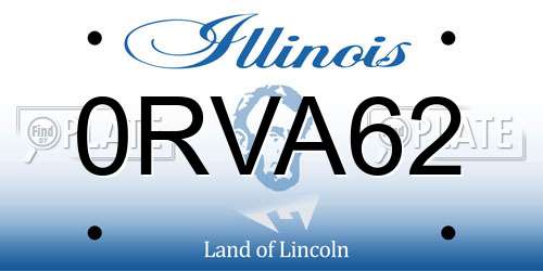 0RVA62 Illinois License Plate