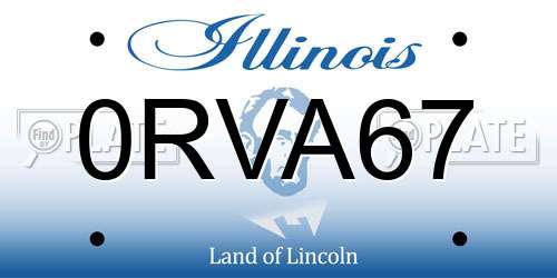 0RVA67 Illinois License Plate