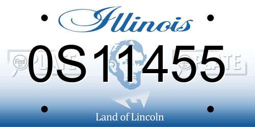 0S11455 Illinois License Plate