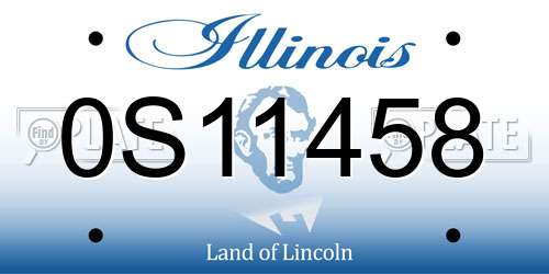 0S11458 Illinois License Plate