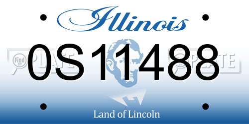 0S11488 Illinois License Plate