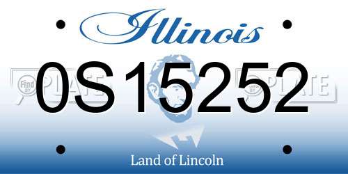 0S15252 Illinois License Plate
