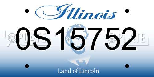 0S15752 Illinois License Plate
