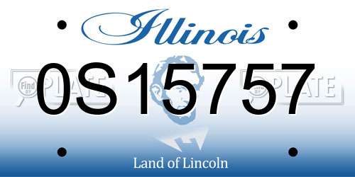 0S15757 Illinois License Plate