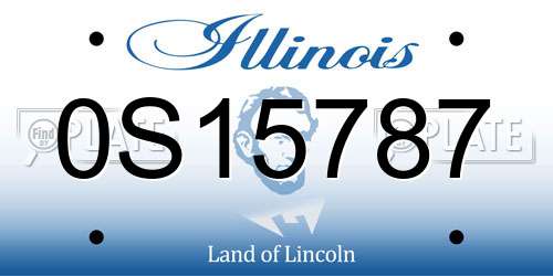 0S15787 Illinois License Plate