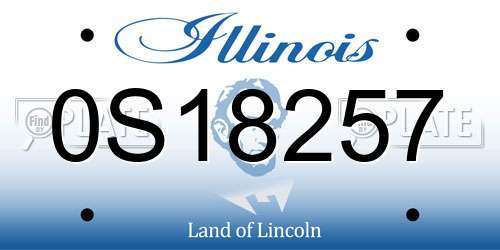 0S18257 Illinois License Plate