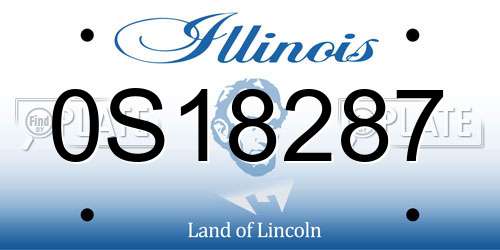 0S18287 Illinois License Plate