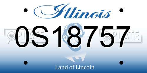0S18757 Illinois License Plate