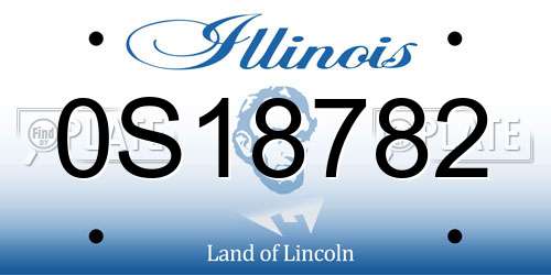 0S18782 Illinois License Plate