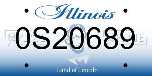 0S20689 Illinois License Plate