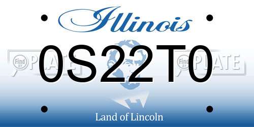 0S22T0 Illinois License Plate