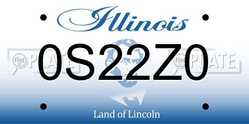 0S22Z0 Illinois License Plate