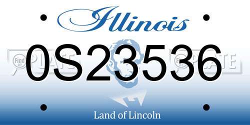0S23536 Illinois License Plate