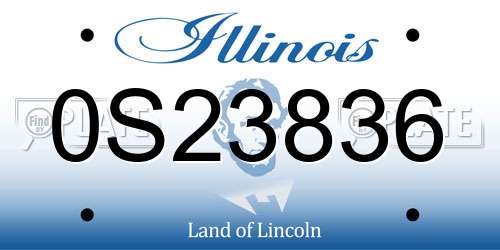 0S23836 Illinois License Plate