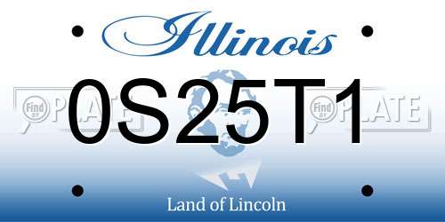 0S25T1 Illinois License Plate