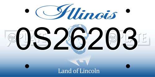 0S26203 Illinois License Plate