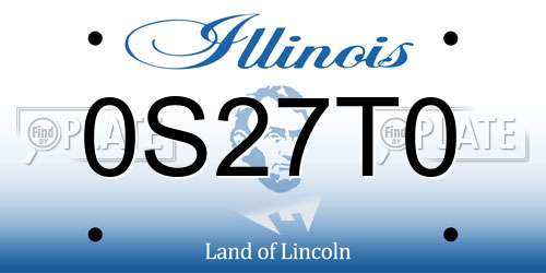0S27T0 Illinois License Plate